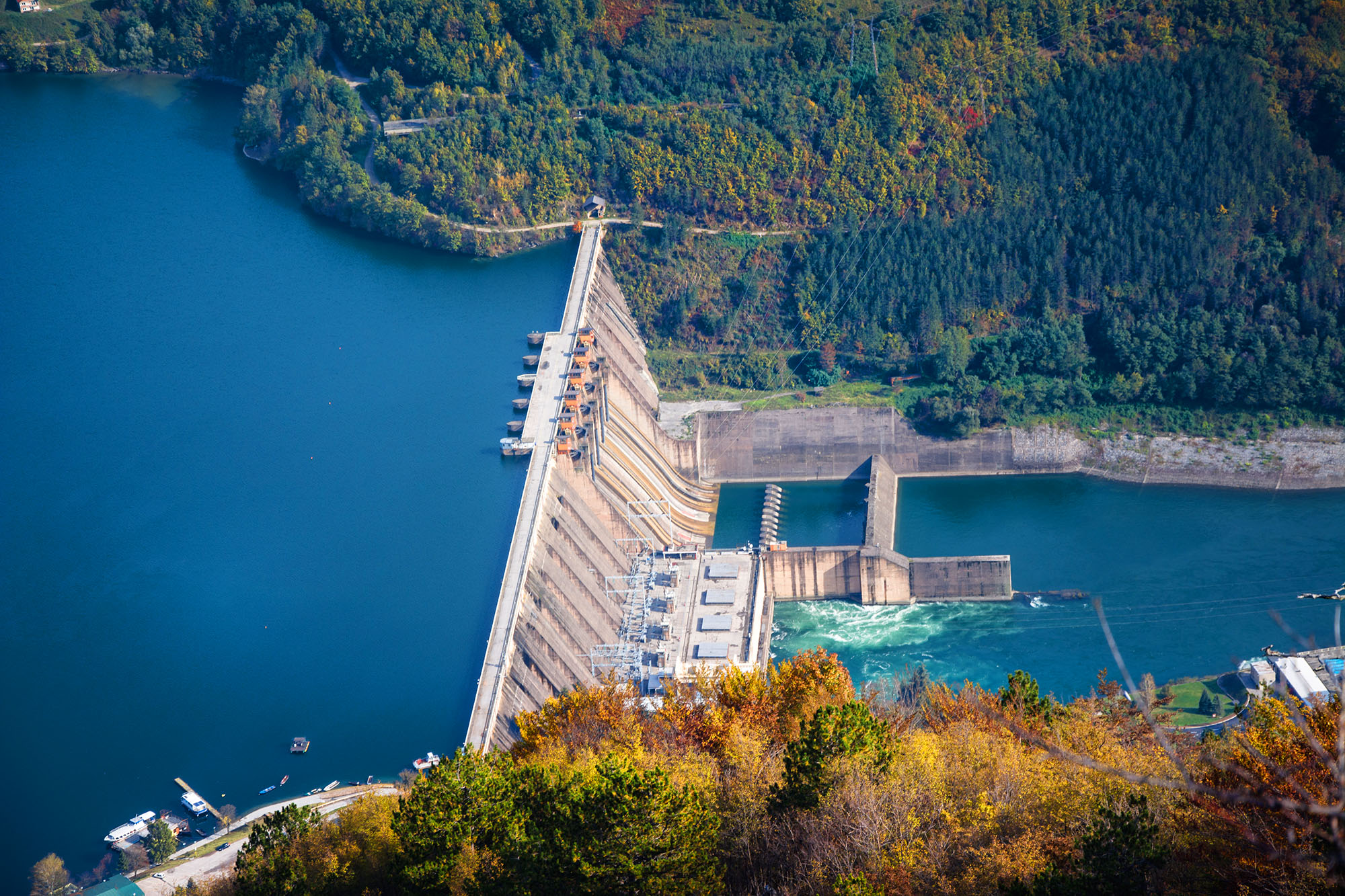 Hydroelectric power plant on river
